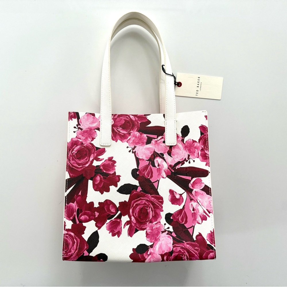NWT- Ted Baker Floral Pink and White Tote Bag
